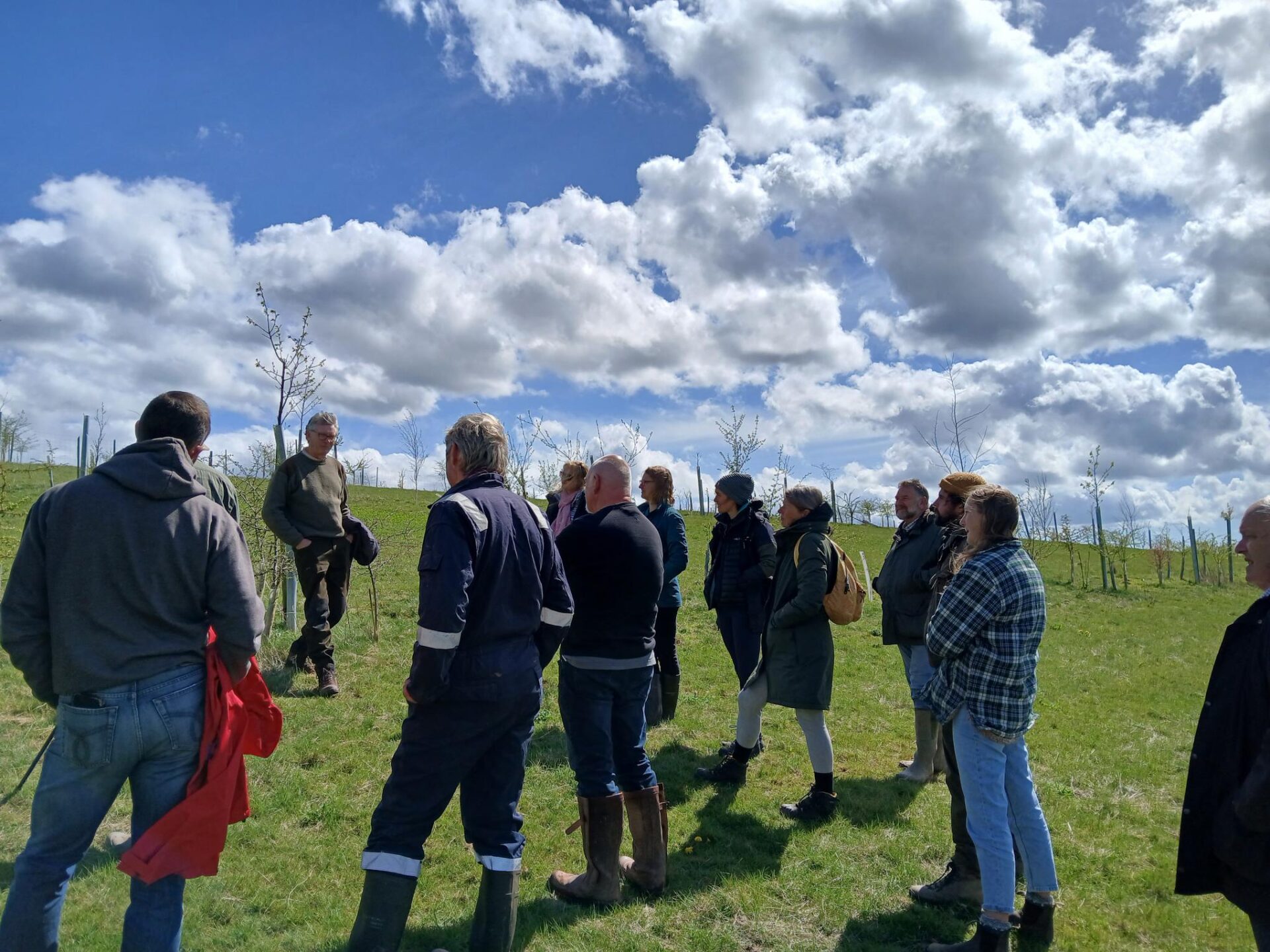 A group of farmers in field